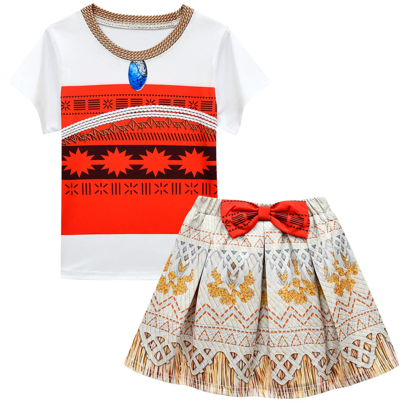 Костюм Моана для маленьких девочек комплект из 4 предметов костюм принцессы с