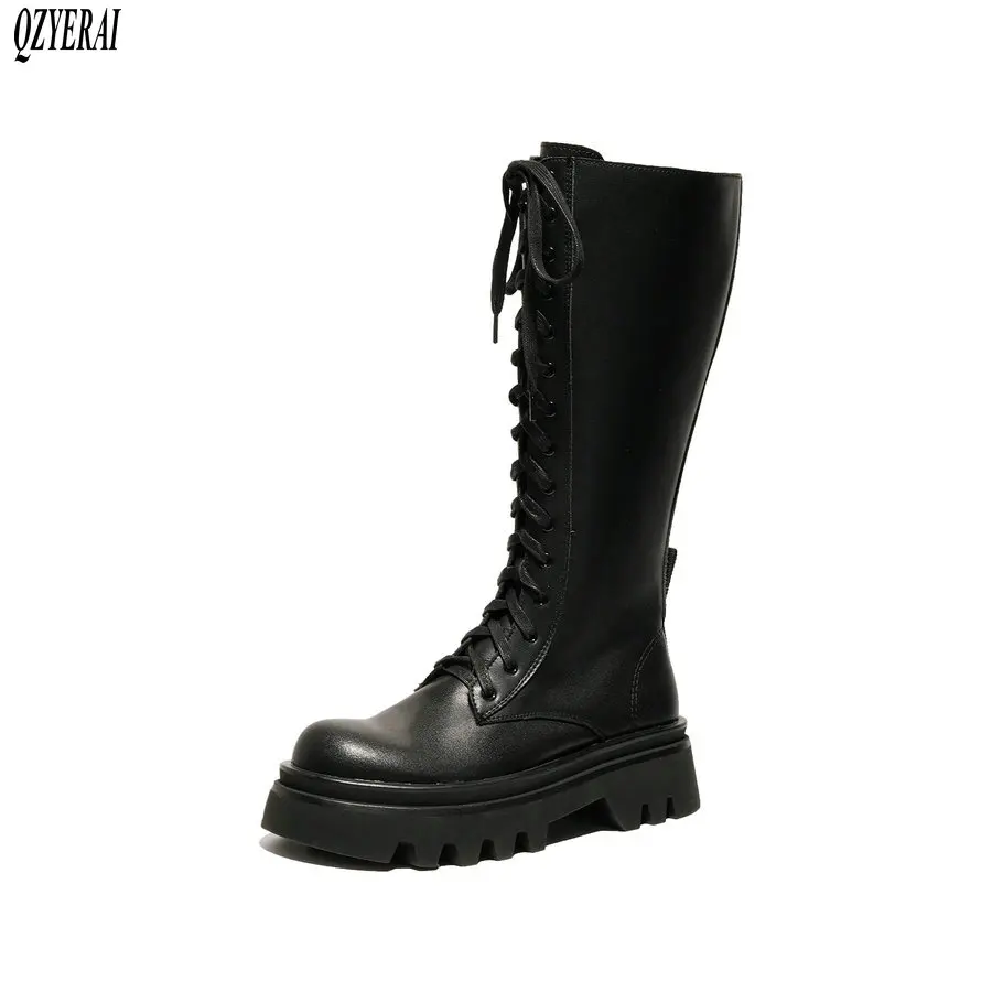 

New winter natural Genuine leather Mid-Calf boots women boots Motorcycle boots Fur one 100% cowhide western female snow boots