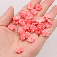 hot sale coral through hole carved petal shaped exquisite beads diy jewelry making elegant necklace jewelry accessories 10pcs
