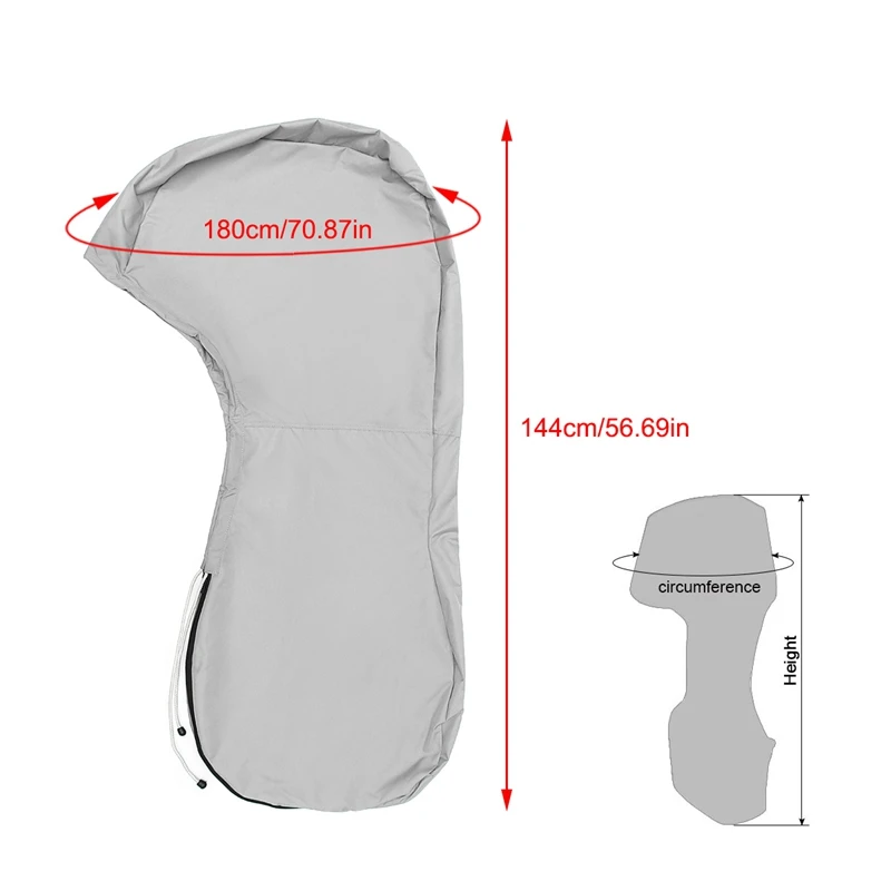 

600D Boat Full Outboard Engine Cover Waterproof Engine Motor Covers Protector Blue For 6-225HP