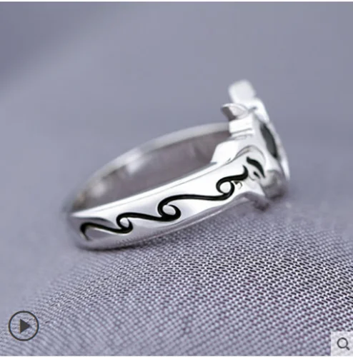 Аниме лорд волшебное серебро дьявол Тема кольцо с бриллиантом моды 925 Серебряное