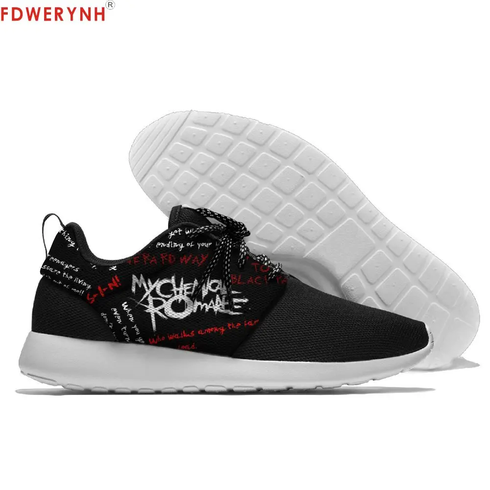 My Chemical Romance Custom Trend Mens Low-key Simple Men's Air Mesh Casual Shoes Comfortable Fashion Lace-up Adult Men Shoes