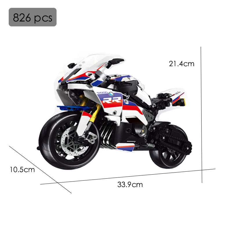 

New 826pcs MOC Technical S1000rr Superbike Building Blocks Model City Motorcycle Brick Car DIY Children's Educational Toy Gift