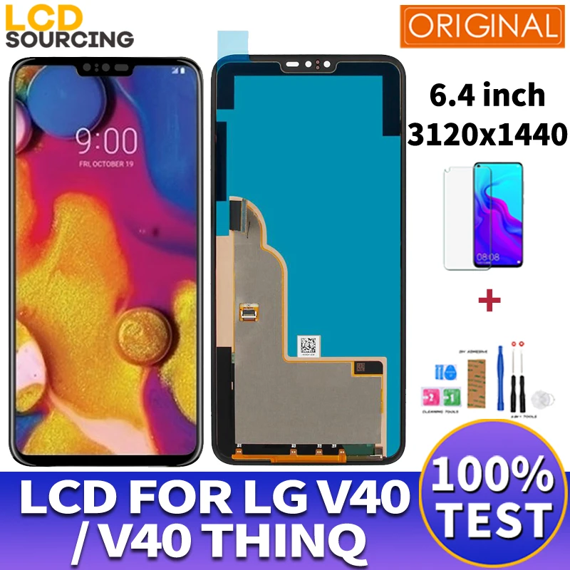ЖК дисплей 6 4 &quotдля LG V40 ThinQ сенсорный экран сенсорная панель дигитайзер в сборе
