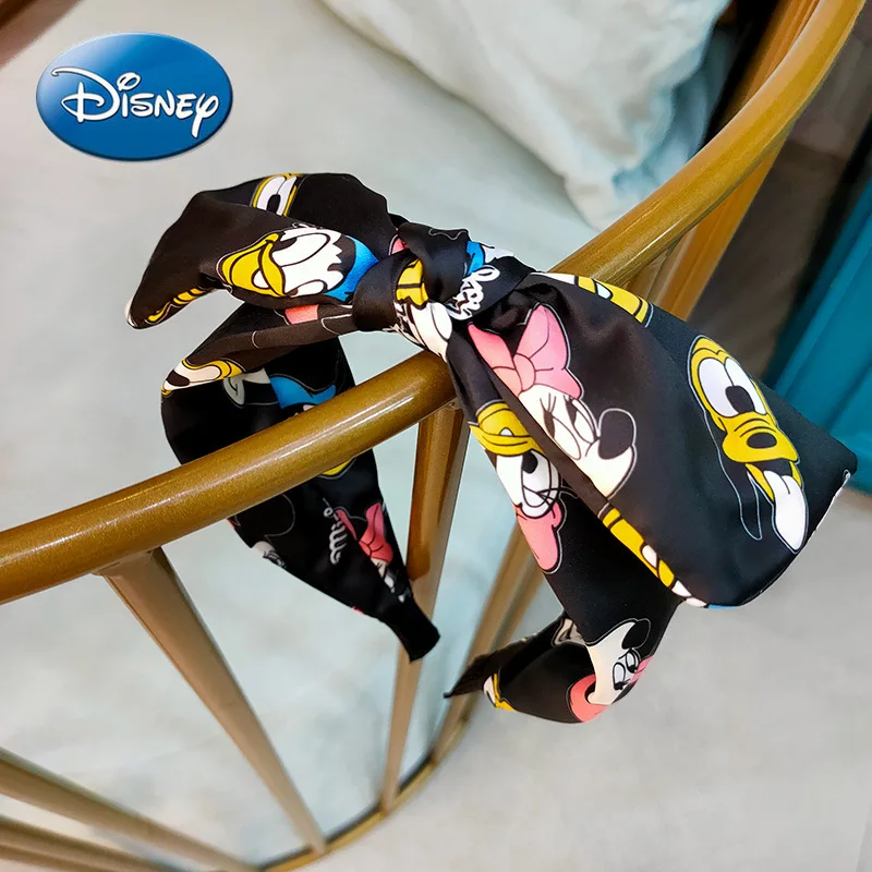 

Disney Mickey Mouse Bow Hair Band Knotted Hairpin Fabric Small Fresh Headdress Hair Accessories Women