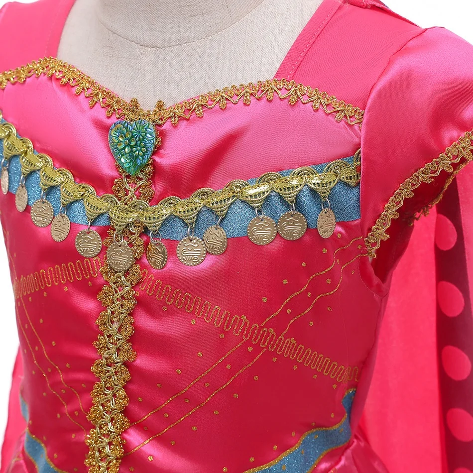 Детский костюм жасмина розово-фуксия платье для принцессы в арабском стиле