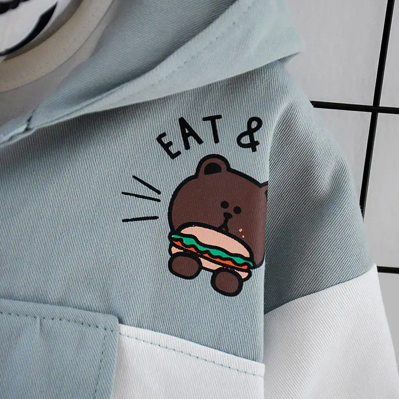 Детский Повседневный костюм с капюшоном для мальчиков и девочек 2 шт./компл.