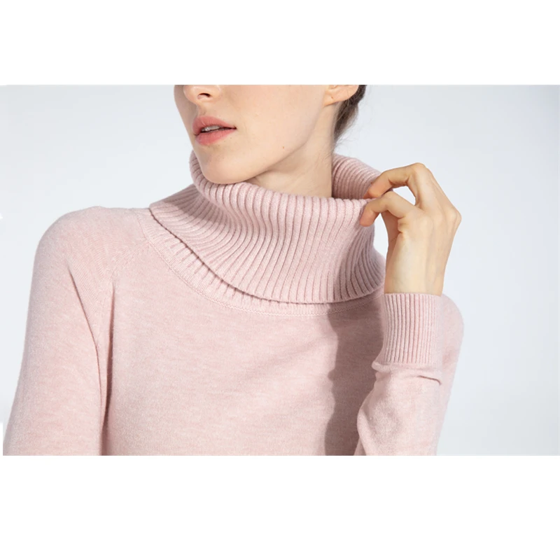 

2021 Autumn Winter Thick Turn-down Collar High Elasticity Casual Pullovers Female Thick Turtleneck Knitted Women Sweater