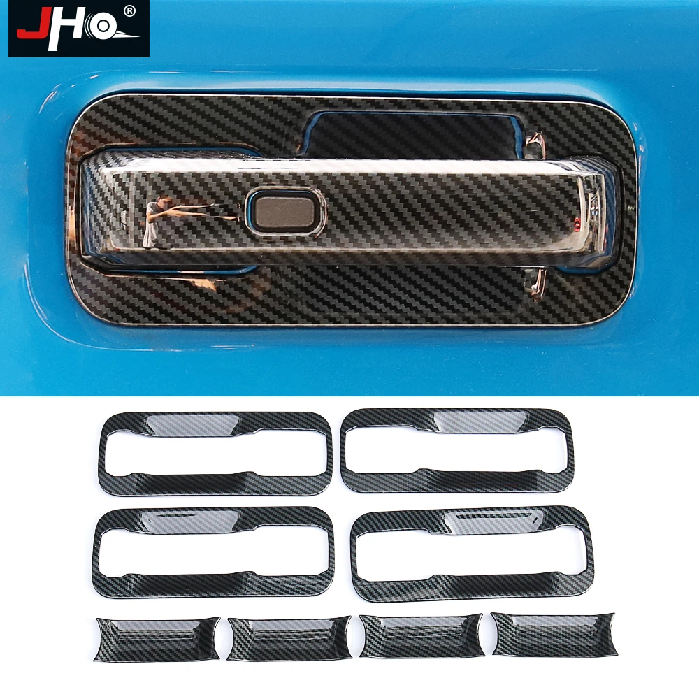 

Накладка на дверную ручку JHO из АБС-пластика, отделка под карбон для Ford F150 2017-2020 Raptor 2018 2019, автомобильные аксессуары