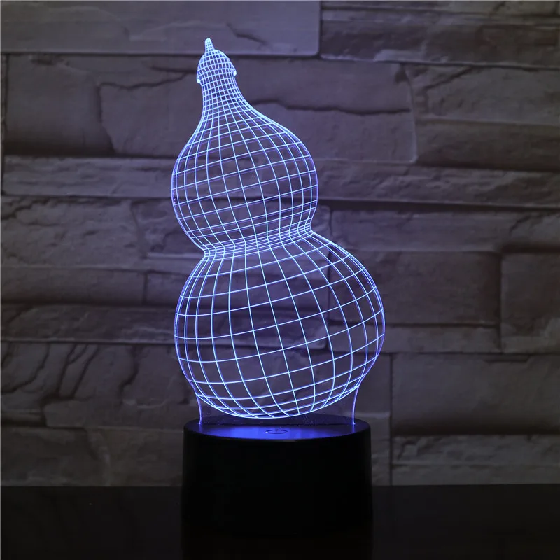 Gourd колено 3D светильник светодиодный ночной Светильник USB сенсорный Сенсор RGB