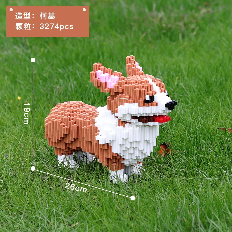 Xizai 8040 Мультяшные маленькие валлийские корги собаки животные домашние 3D модель