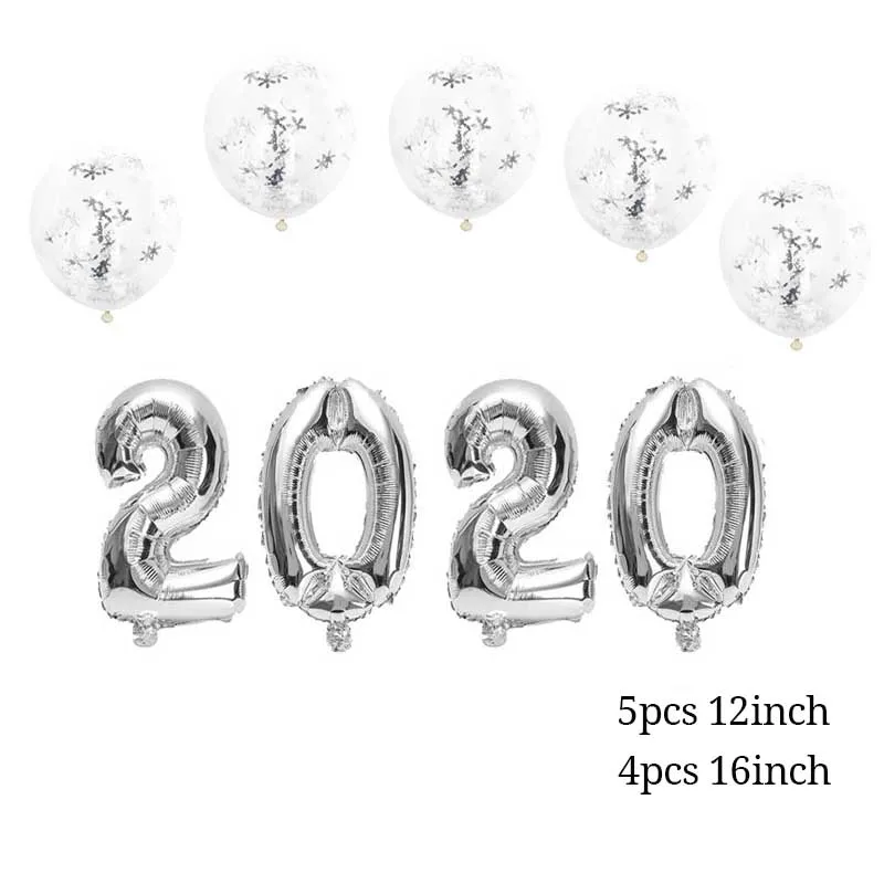 9pcs 2019 Set 3 Navida новогодний набор воздушных шаров из золотой фольги с цифрами и надписью «Happy new year», декор в канун, украшение для рождественской вечеринки - Цвет: 9pcs 2019 Set 3