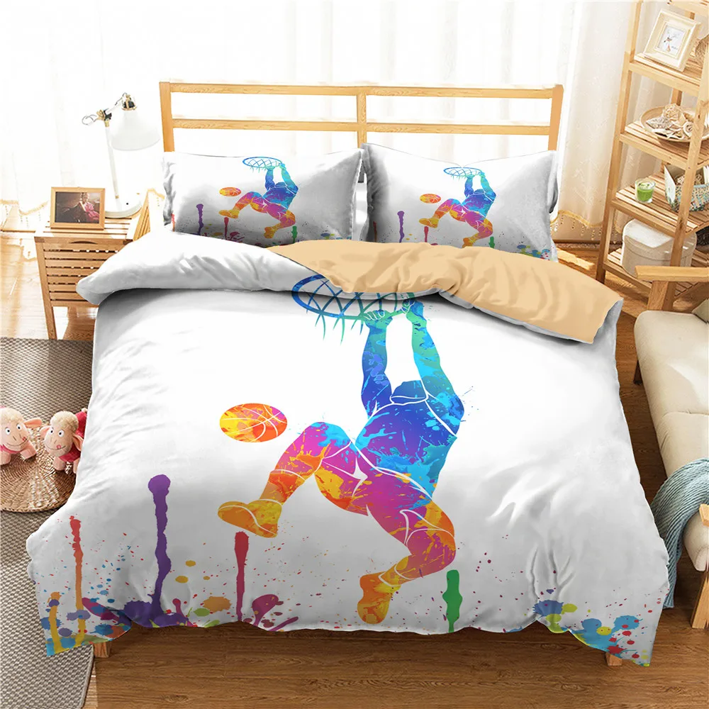 Зимние домашние постельные принадлежности баскетбольные наборы с принтом