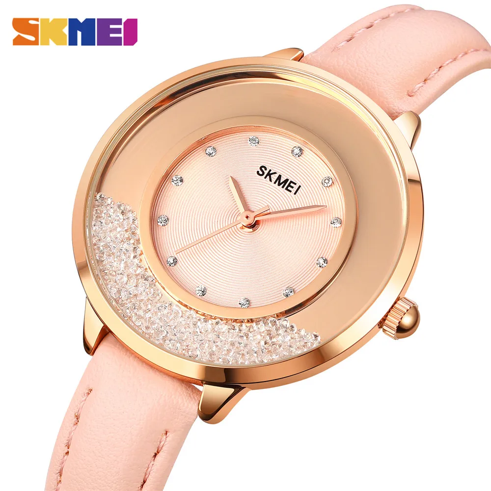 

SKMEI Elegant Women Quartz Wristwatch Top Brand Luxury Leather Strap Female Fashion Ladies Watches Girl Clock reloj mujer 1782