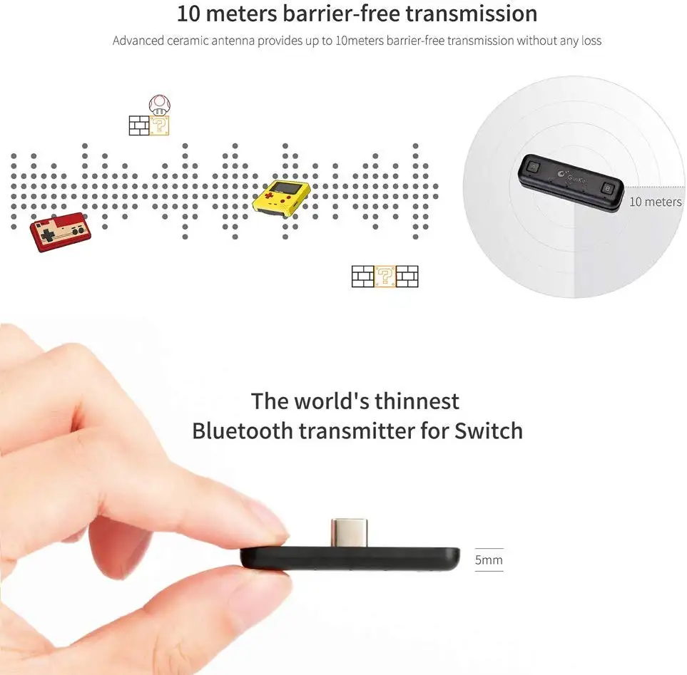 Route Air Switch bluetooth-адаптер беспроводной аудио передатчик с низкой задержкой APTX совместимый для nintendo Switch& Switch Lite