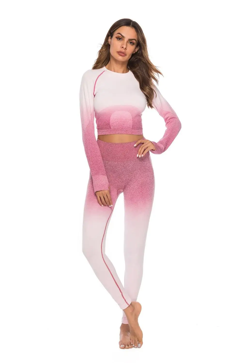 Спортивные штаны для йоги комплекты леггинсов спортивный костюм бега Женские