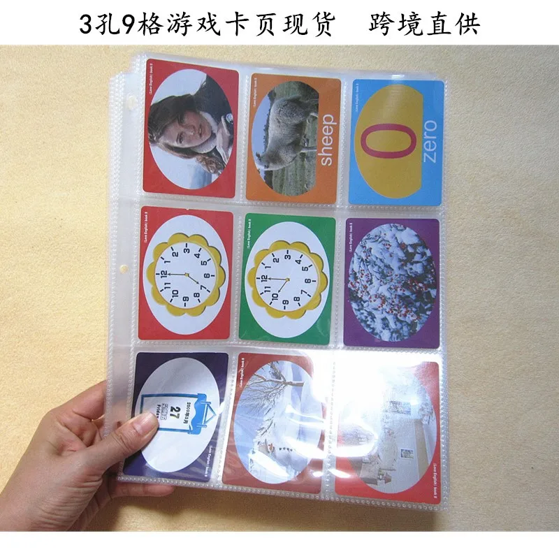 

Game Card 3 holes 9 grid Tarot collection card bag transparent PP card page storage For Card Collections Wholesale Dropshipping