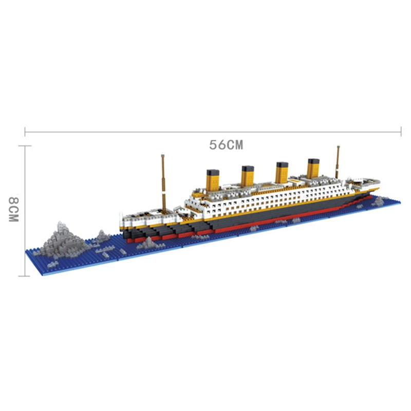 1860pcs RMS Titanic Cruise Ship Model Boat DIY Diamon Dassemblage Building Blocks Mini Micro Bricks Educational Kids Toys Gifts | Игрушки и
