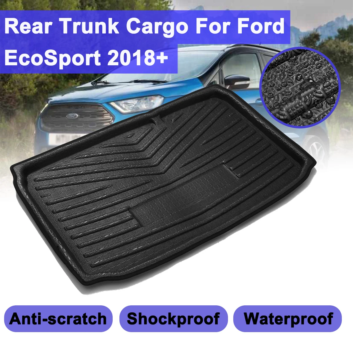Для Ford EcoSport 2018 + задний багажник Грузовой Поддон для багажника поднос напольный