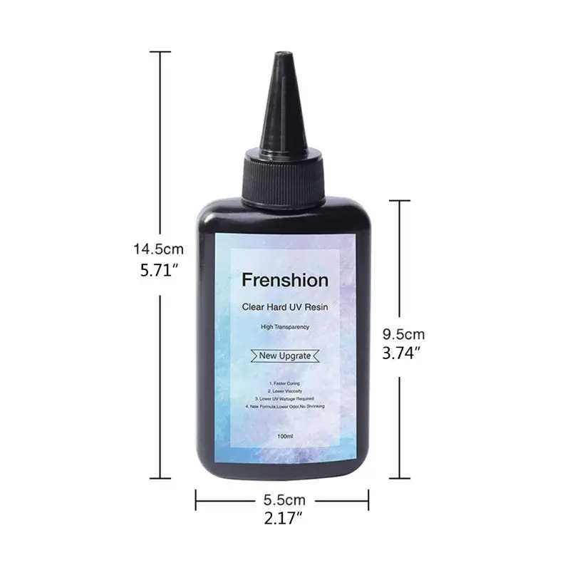

Geneic 100ml UV Resin Crystal Clear Hard Type Resin Mold Glue Ultraviolet Curing Resin Sunlight Activated Resin Jewelry Making
