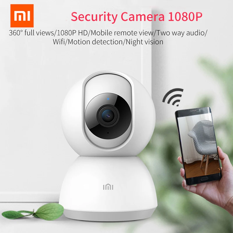 

Умная камера Xiaomi Mijia 1080P HD, видеокамера с углом обзора 360 градусов, веб-камера с инфракрасным ночным видением, двухсторонним голосовым управл...