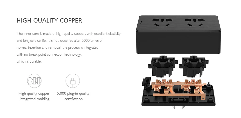 Xiaomi TP 6 портов/2 порта 3 usb разъем питания защита от перегрузки 750 Retardant пламя Домашний Электронный удлинитель Черный