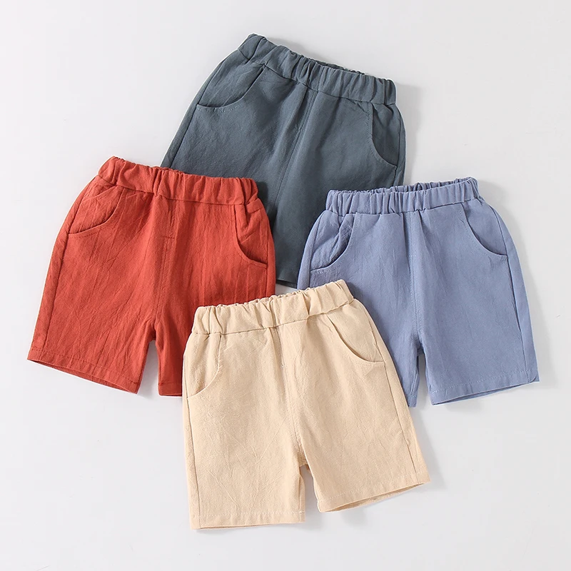 Летние хлопковые шорты для мальчиков и девочек модные детские шаровары короткие