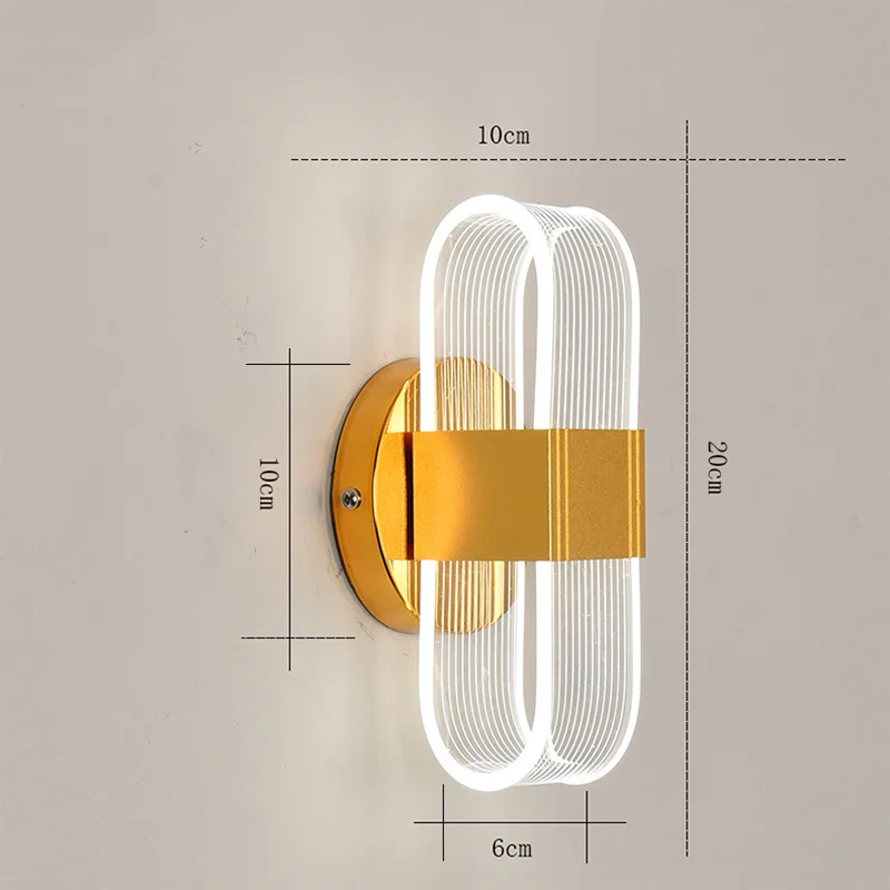 

FSS современный светодиодный настенный светильник, роскошный акриловый светильник, 3 цвета, сменная прикроватная лампа для спальни, настенны...