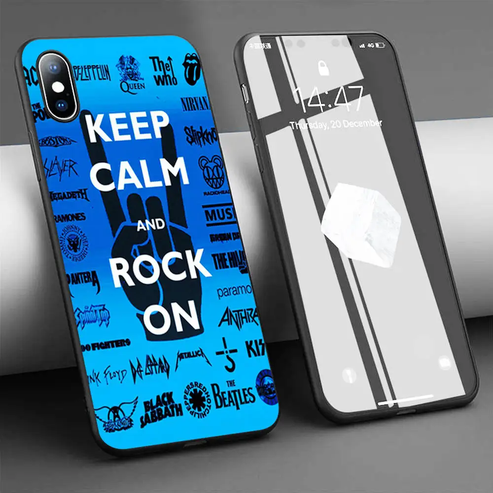 Чехол Keep Calm And Rock On Мягкий силиконовый чехол для телефона iPhone 11 Pro Max X 5S 6 6S XR XS 7 8 Plus