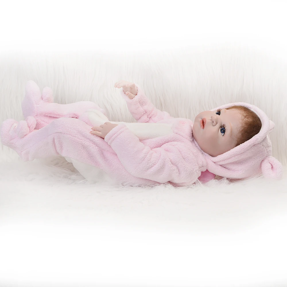 Полноразмерная силиконовая кукла-младенец 55 см Реалистичная мягкая плюшевая