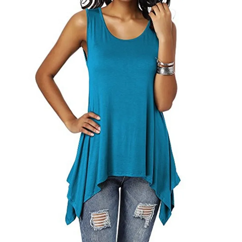 

Spring and Summer The New Women's Clothing Round Neck Sleeveless Loose T-shirt Female