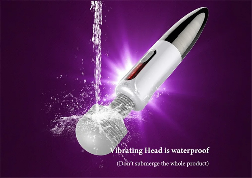 Огромная головка Lightning Мощный 5 режимов вибрации 6 импульсный массажер USB