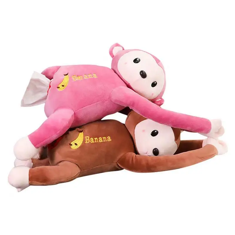 

52 см креативная мультяшная Обезьяна для дома, офиса, автомобиля, подвесная бумажная салфетка, коробка для салфеток, держатель, портативная б...