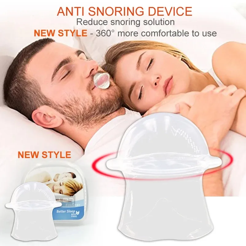 

1PC Silicone Anti-Snoring Tongue Sleeve Transparent Sleep Aid Quiet Night Air Purification Oral Care Tool