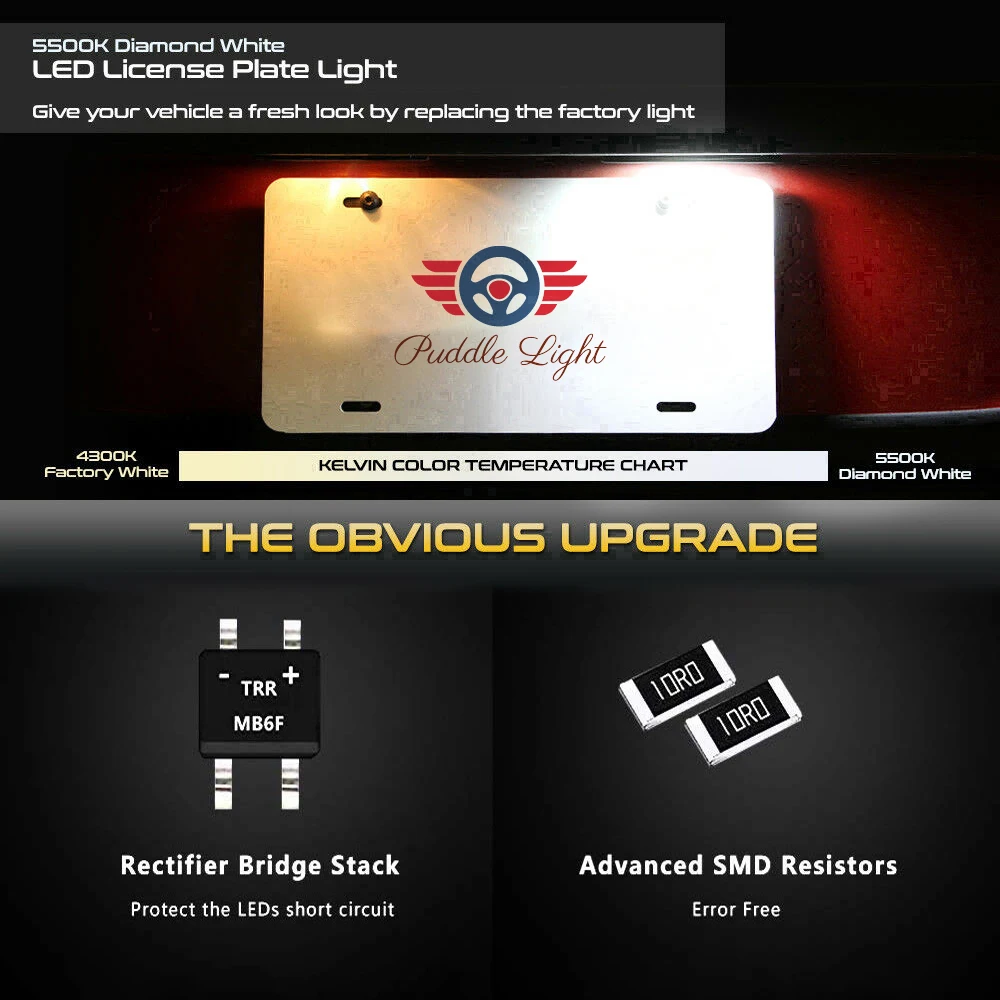 2 шт Автомобильный светодиодный номерной знак светильник лампы для Ford Focus 3 Kuga 1 Grand