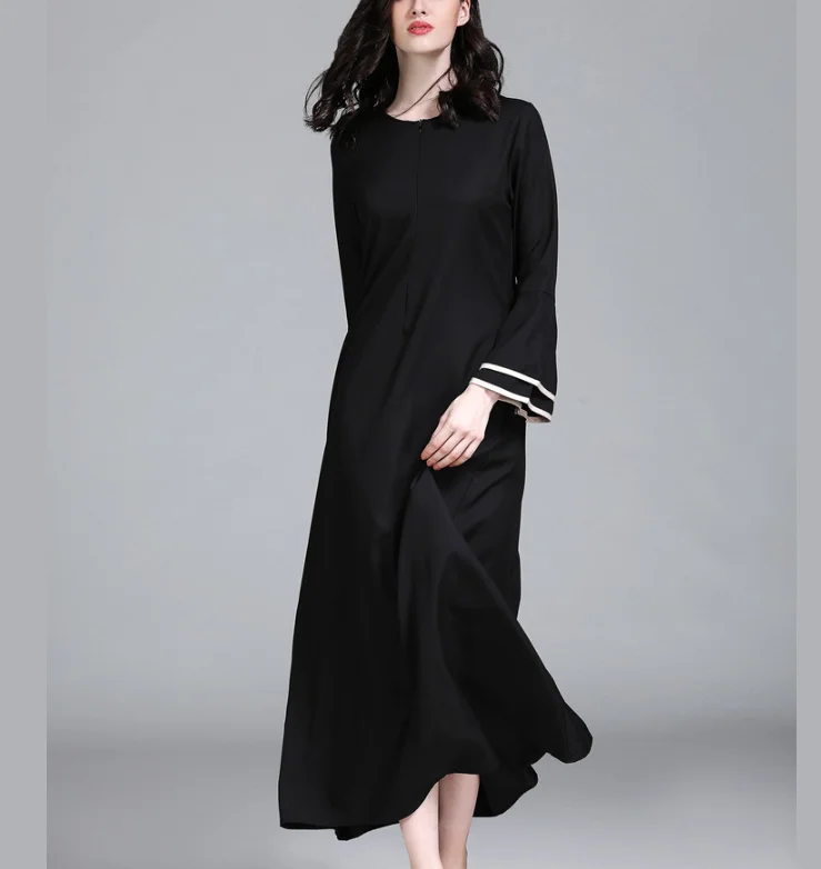 "2021 Новый мусульманский женское платье арабских женщин исламский халат для девочек Ближнего Востока, одежда на весну, лето и осень длинная ю..."