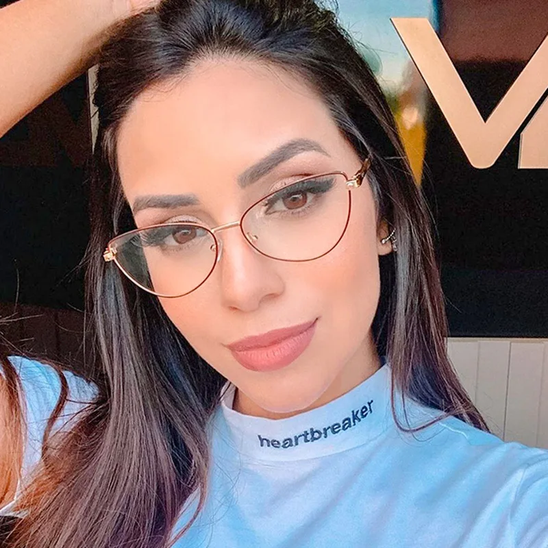 

Free shipping new trend metal flat lens women's round anti blue light glasses art small frame decorative spectacle