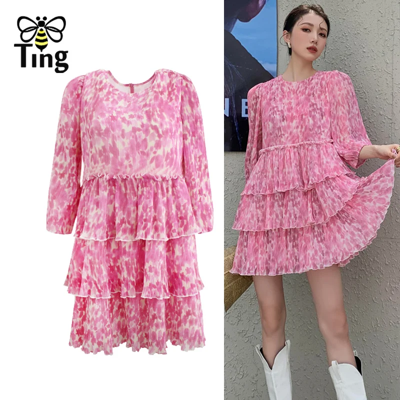 Tingfly винтажные элегантные плиссированные Короткие вечерние мини-платья с