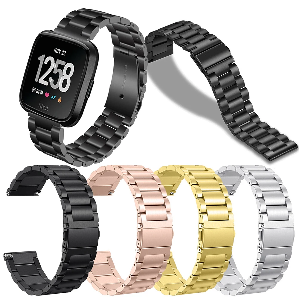 

Stainless Steel Strap For Fitbit Versa Watch Metal Wristband Loop Clasp For Fitbit Versa 2 3 Sense Versa Lite Bracelet Band