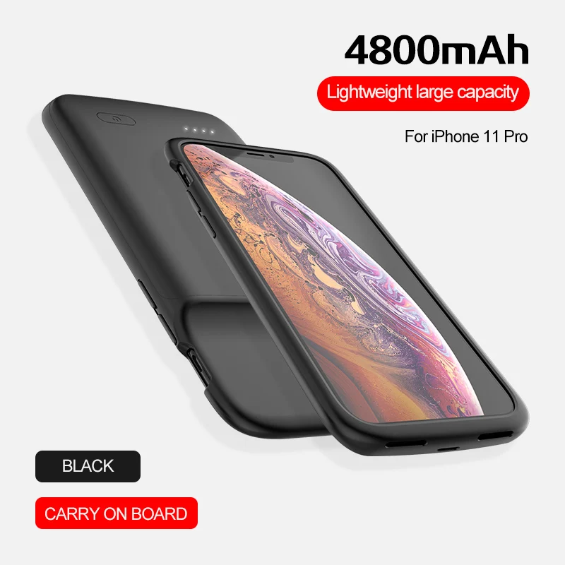 For Iphone 11 Pro Чехол для аккумулятора для Iphone 11 Pro, чехол для зарядного устройства для Iphone 11 Pro Max, Мягкая силиконовая зарядка, внешняя задняя крышка, внешний аккумулятор - Цвет: For Iphone 11 Pro