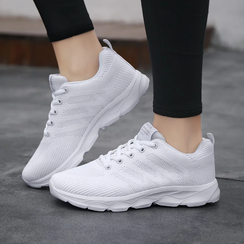 

Women Casual Shoes Fashion Breathable Walking Mesh Zapatillas Sneakers Women's 2021 Gym Vulcanized Shoes White Female Footwear