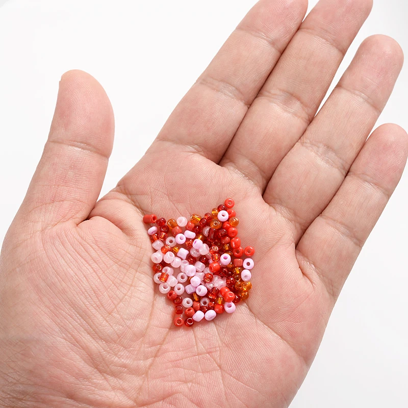 

Approx 3600Pcs 7 Grid Red Series Czech Crystal Glass Seed Beads Round Loose Beads For DIY Necklace Bracelet Jewelry Making Boxed
