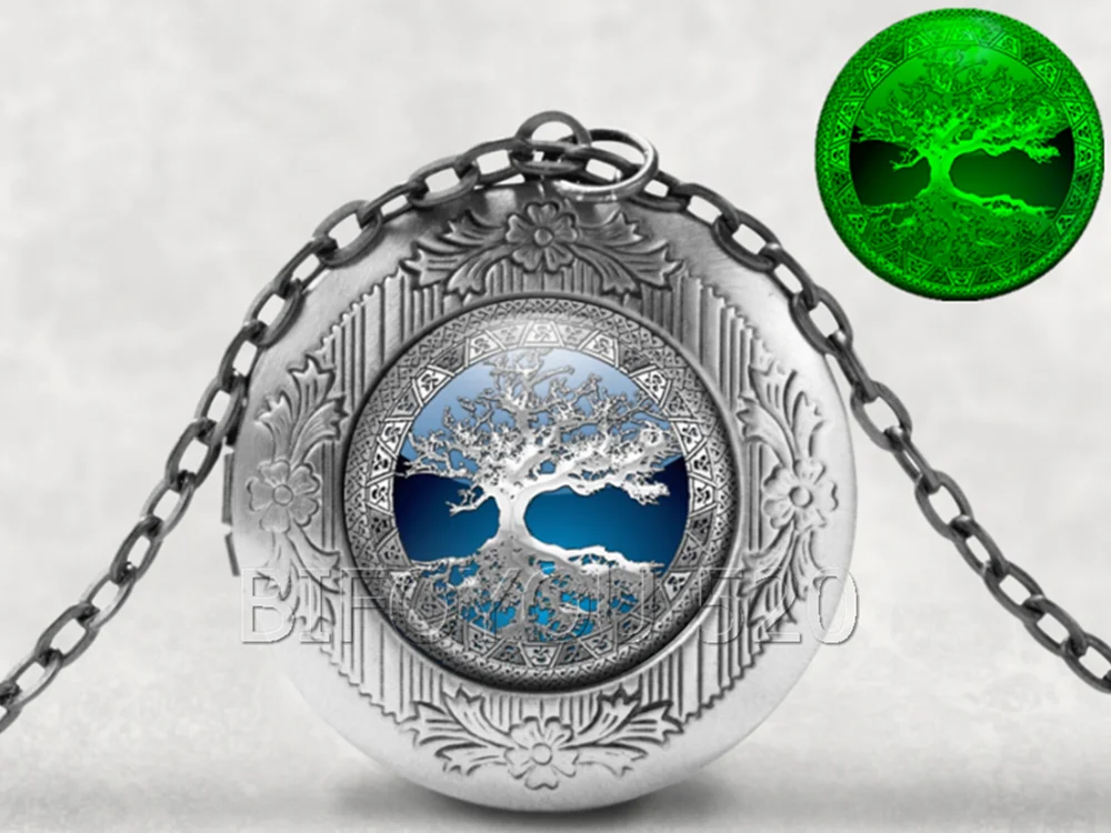 BIFOYOU Дерево жизни кабошон стекло ароматерапия фото медальон ожерелье Духи