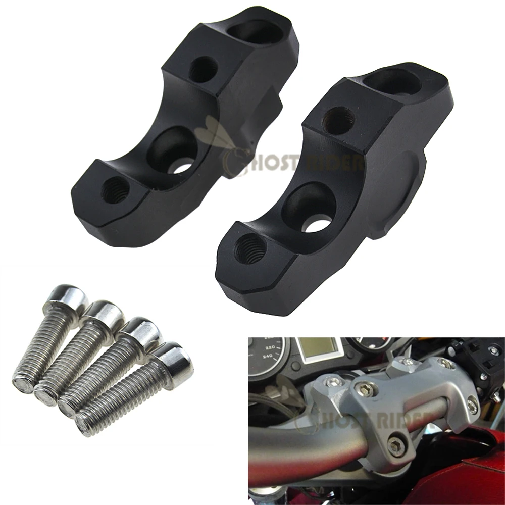 Moto Manubrio Riser Per 1 1/8 дюйма 28 мм Grasso Morsetto для BMW DUcati Aprilia Victory Triumph Daytona 675 Cafe Racer|Накладки и