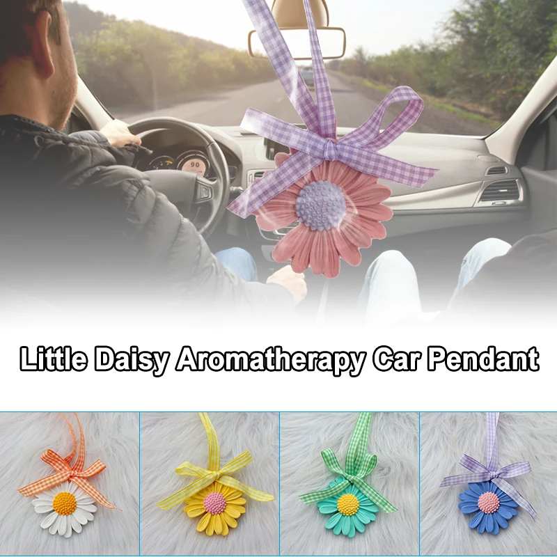 

Plaster Daisies With Gift Box Car Hanging Car Interior Decor Wardrobe Aromatherapy Oil Diffuser Flower MDJ998