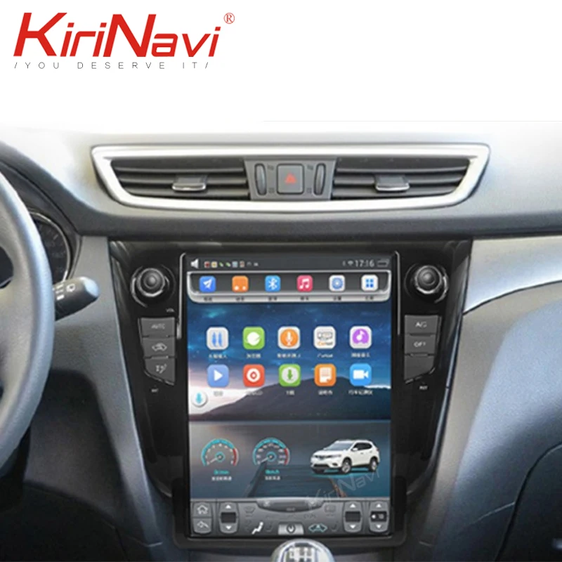 KiriNavi Telsa стиль вертикальный экран 1 Din Android 8,1 12," автомобильный DVD Радио для Nissan Qashqai X trail авто gps навигация wifi