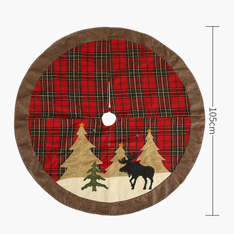 Юбка для рождественской елки в красную клетку украшения рождественские дома