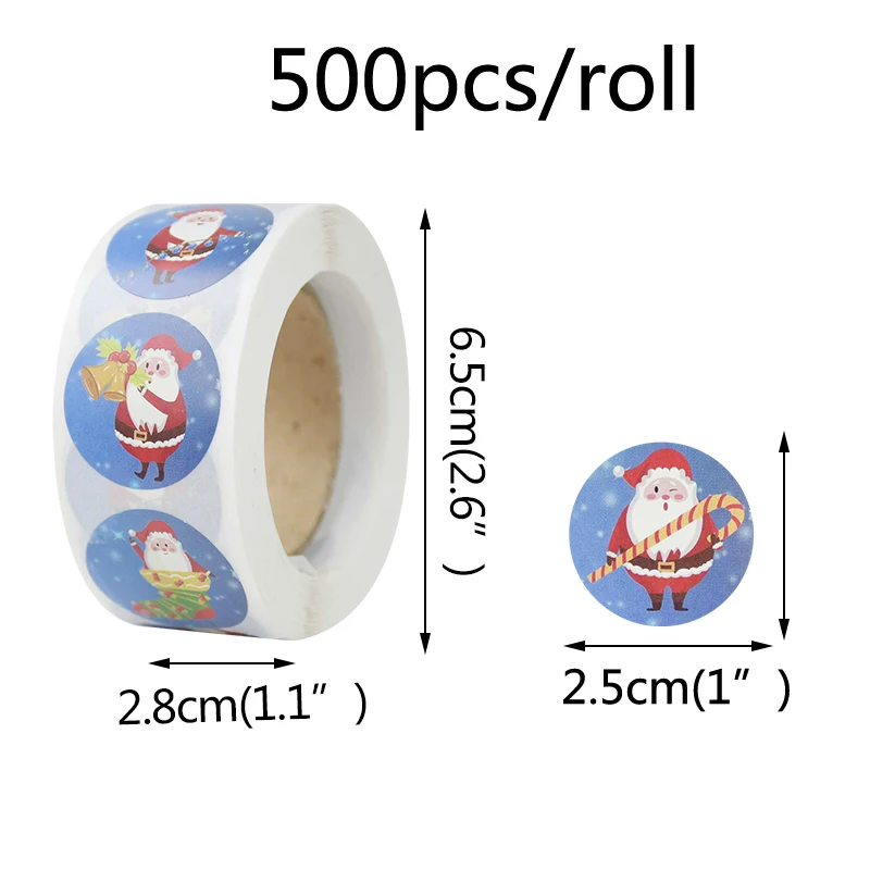 500 Pcs/Roll Merry Christmas Cartoon Santa Stickers Snowman Seal Labels DIY New Year Gift Decor Stationery Thank You | Дом и сад