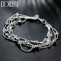 doteffil 925 sterling silver snake chain smooth beads bracelet for woman charm wedding engagement fashion party jewelry