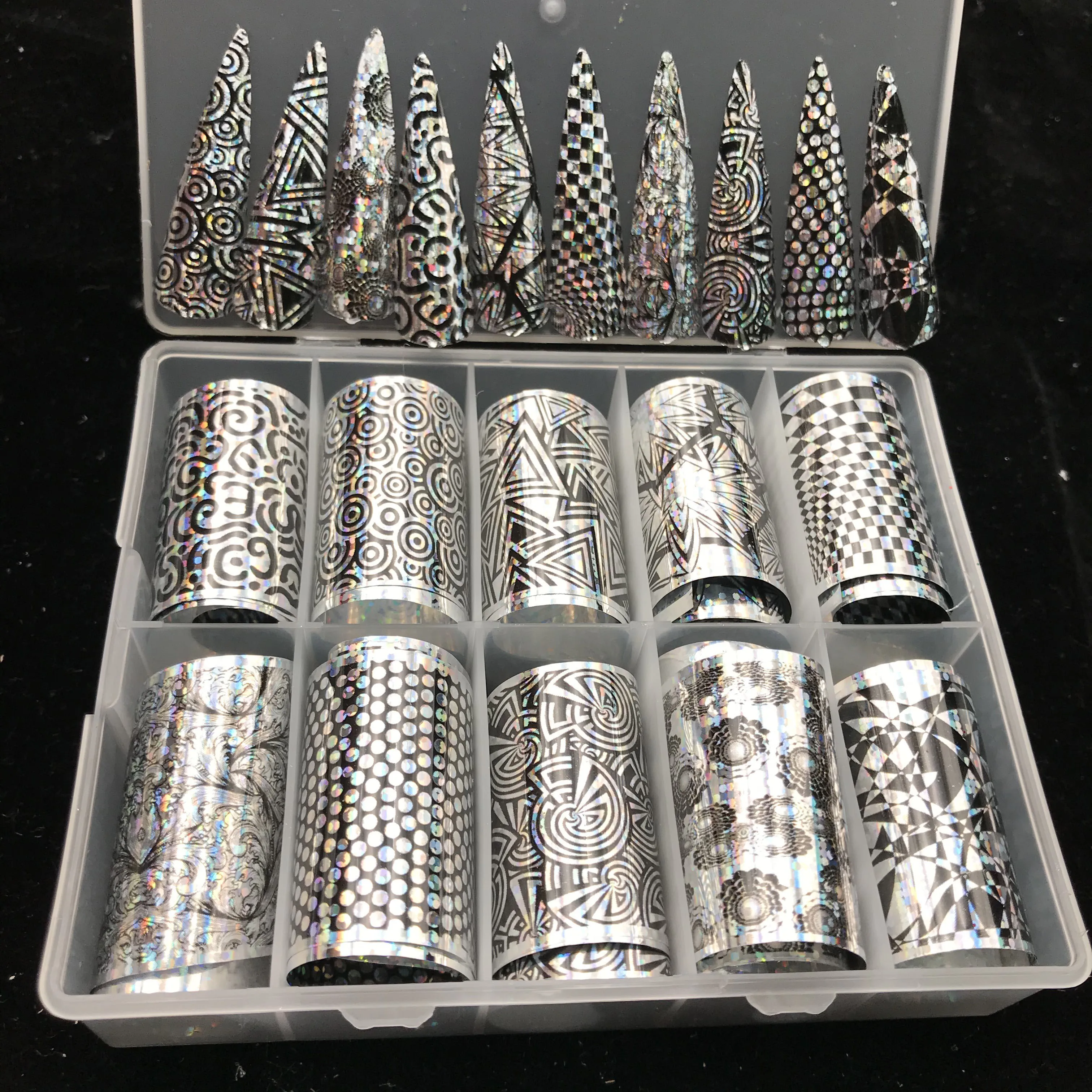 

Лазерная ажурная Цветочная дизайнерская Фольга для ногтей XueQun 4*100 см